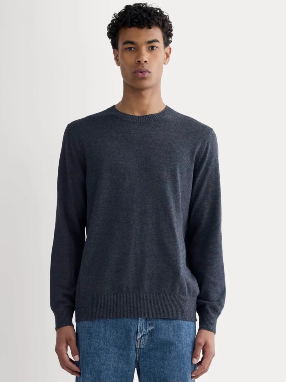 New Everlane THE NO-SWEAT SWEATER uniform in Heathered Ash Size M